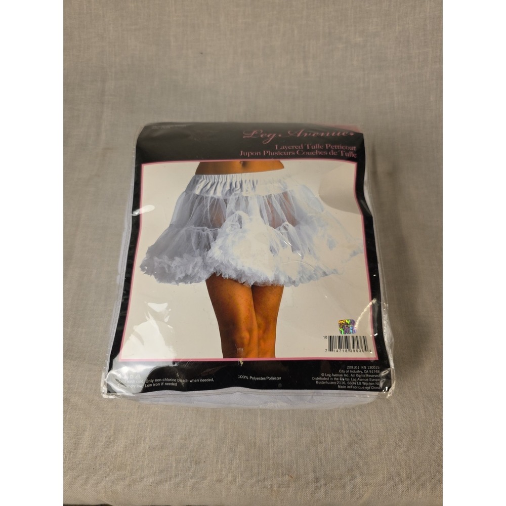 Layered Tulle Petticoat White Leg Avenue 1-2XL